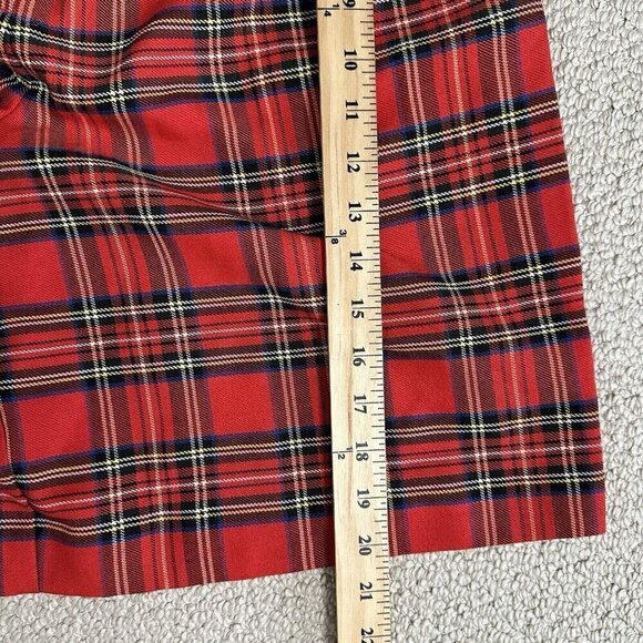 Michele Tartan Plaid Pleated Shorts Womens Size 10 Red NOS Vintage Preppy New - Picture 12 of 16